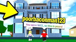 IF YOU ARE NICE, YOU WIN THE MAX HOUSE! (Roblox Pizza Place)