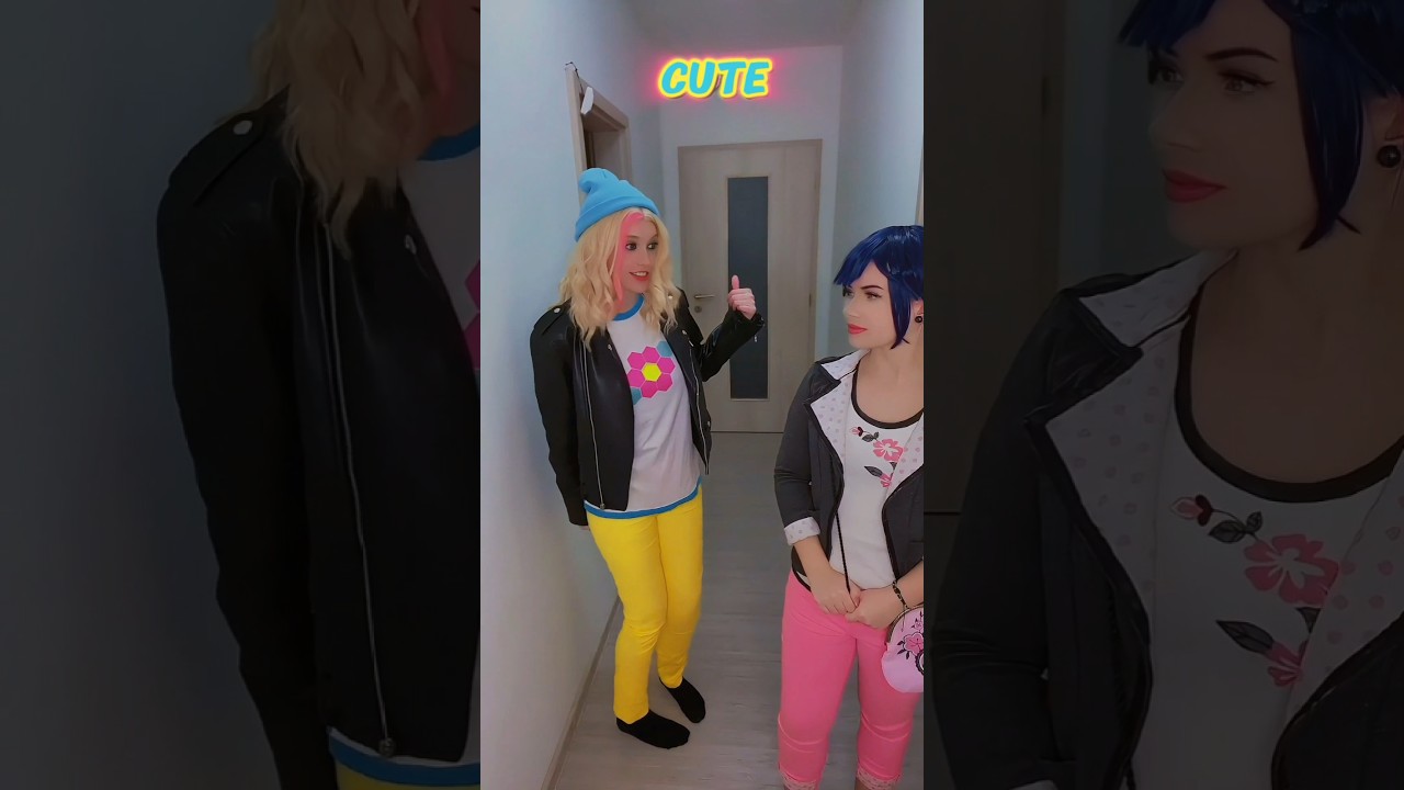 My friend over there thinks you're cute! | Zoé & Marinette @nikkihatsunecosplay#miraculous #cosplay