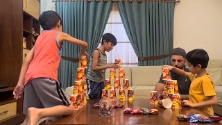 PYRAMID CUP CHALLENGE! Kids Compete To See Who Will Win | KIDS FUNNY GAMES