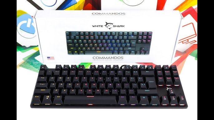 Clavier Gaming mécanique White Shark COMMANDOS GK-2106 / RGB / Blanc / Blue  SWITCHES