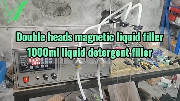 Semi automatic magnetic pump filling machine 1000ml liquid detergent 2 heads filler