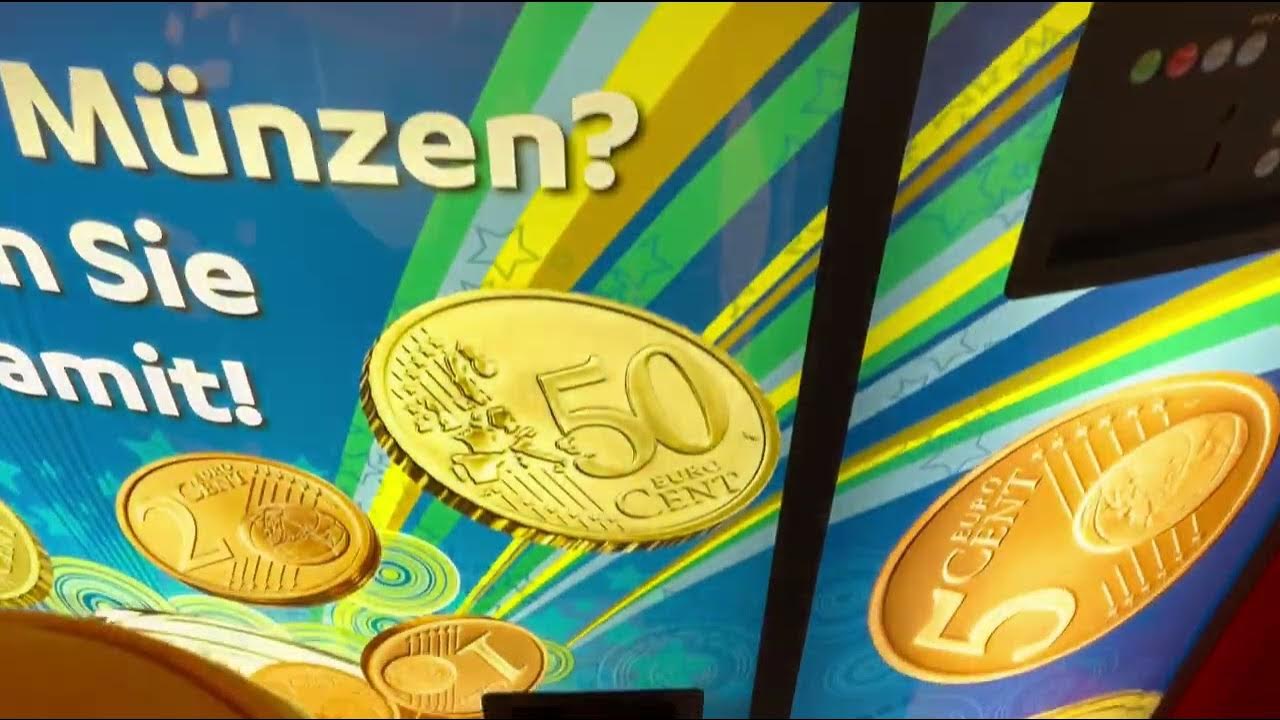 Coin machine in Germany. How Coinstar machine works. YouTube