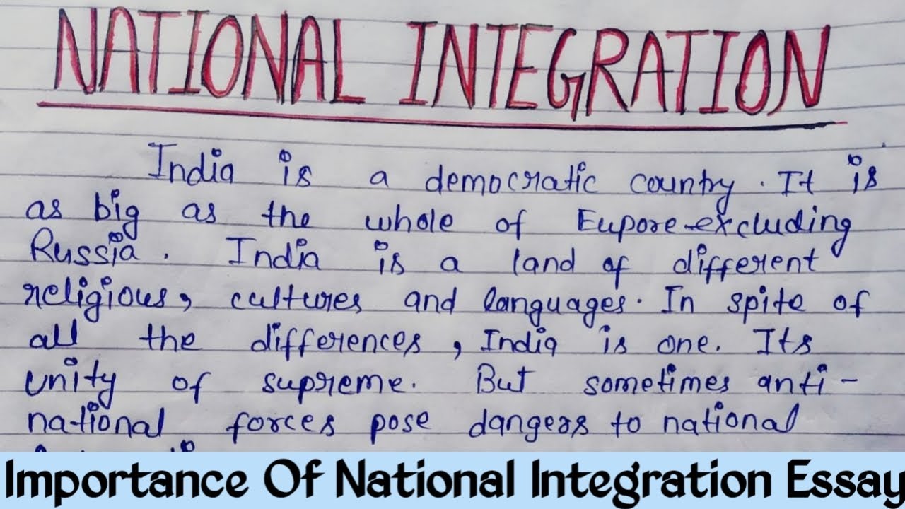 essay on national integrity in english