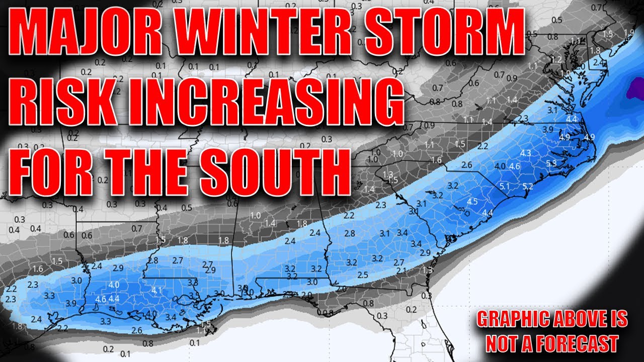 Major Winter Storm Risk Increasing For The South! Very Rare Set Up ...
