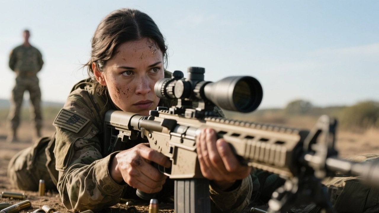 Merely Gathering Casings — Until the SEAL Commander Dared Her to Attempt a 4,000-Meter Shot