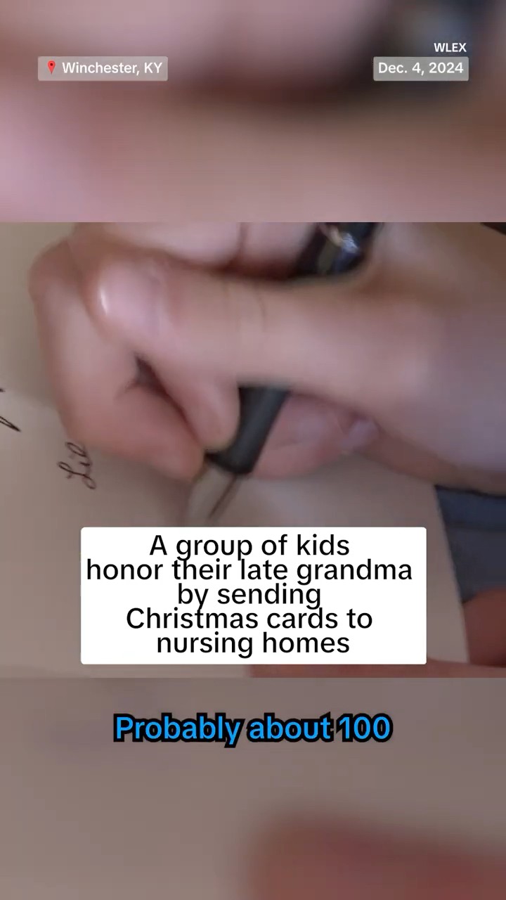 A group of kids honor their late grandma by sending Christmas cards to nursing homes