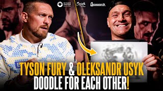Tyson Fury Vs Oleksandr Usyk Doodle Heavyweight Champions Draw Unique Art For Each Other 