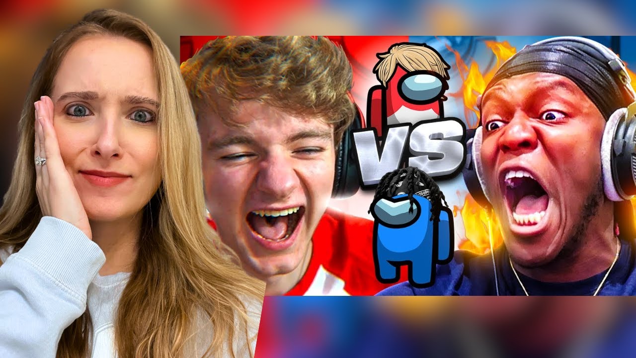 REACTING TO KSI vs TOMMYINNIT FIGHT ON AMONG US