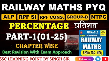 Percentage (Part-1) Pinnacle 6200 Railway Maths Solution || Railway Maths PYQ SOLUTION || #Railway