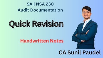 SA | NSA 230 Audit Documentation Handwritten notes