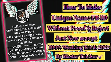 How To Make Unique Name Facebook Account 2022 || Unique Invalid Name Facebook Account 2022