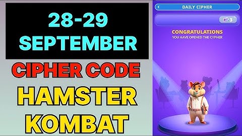 Hamster Kombat Dev Game Daily Cipher 28 September | Hamster Kombat Daily Cipher Code 28 September