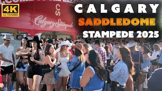 【4K】Calgary Stampede 2025 | Crowds Walking to the Saddledome for Rodeo | #calgary #canada #stampede