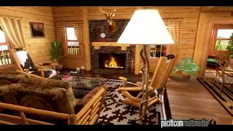3D Architectural Log Home House Animation