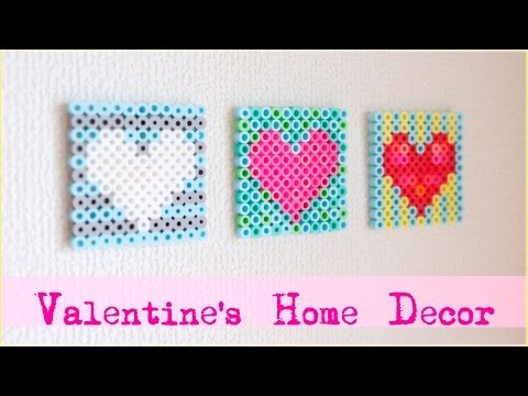 パーラービーズでハートのインテリア雑貨の簡単な作り方 バレンタイン ホワイトデイにいかがですか アイロンビーズ Diy Valentine S Home Decor Youtube