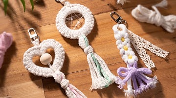 마크라메 키링 만들기 DIYㅣMaking a macrame keychain tutorial (ENG)
