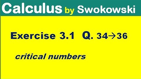 Calculus by Swokowski Exercise 3.1 Q 34, 35, 36. critical numbers of a function for BS Math.