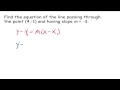 Understanding Point-Slope Form
