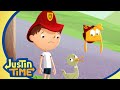 Firefighter justin rescues baby duckies  justin time episode clip