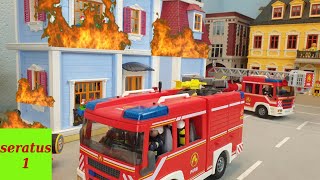 Feuer an der Tankstelle Playmobil Feuerwehr Einsatz stop motion Film seratus1