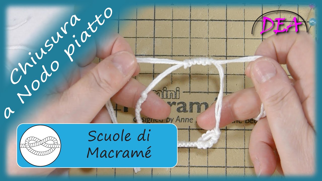 T.14° - Chiusura a nodo piatto. Chiusura scorrevole a nodo piatto per  bracciali collane ecc. - YouTube