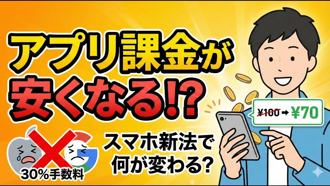 12月18日全面施行 スマホ新法で何が変わる？ アプリ課金が安くなる？