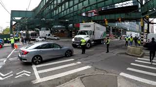 NYPD Traffic Agents vs turning truck