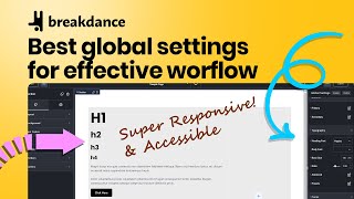 Best Global settings in Breakdance WordPress website Builder for quicker workflow