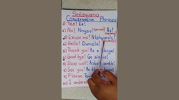 Setswana Conversation Phrases #botswana