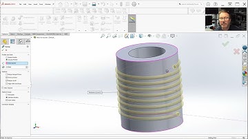SolidWorks: Threads and Helix Coils -  Helix on Surface (Section 10-7)