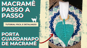 Porta Guardanapo de Macramê 🧶Tutorial Fácil Passo a Passo🧶Folha De Macramê