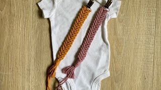 Macrame Pacifier Clip | Diagonal Clove Hitch | Hangman's Knot | Gathering Knot | Clove Hitch Knot
