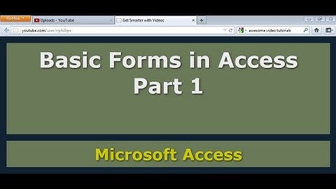 Basic Forms in Access - Part 1