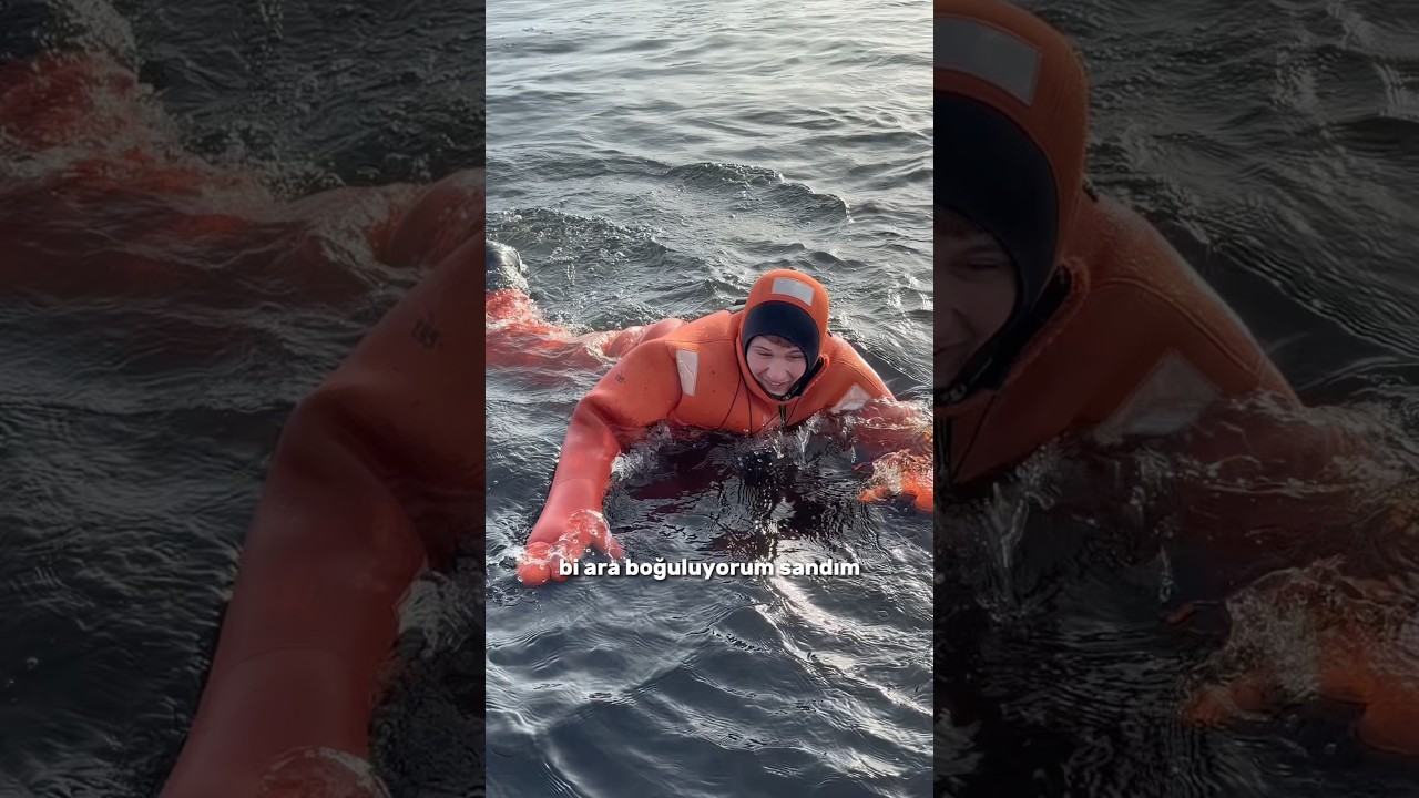 KUTUPLARDA SUYA GİRDİM!!?? (Kutuplar vlog Part3) #emreuzunboy #tatilvlog #kutup #vlog #shorts