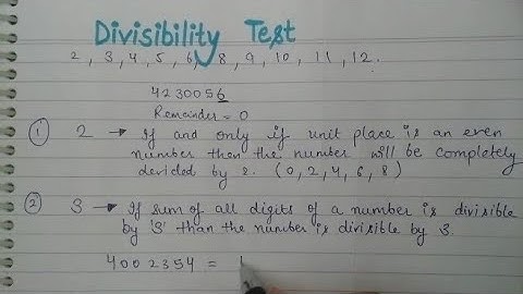 Maths||Class-6||Divisibility test||