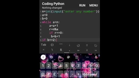 checking whether a number is a prime number or not in python.