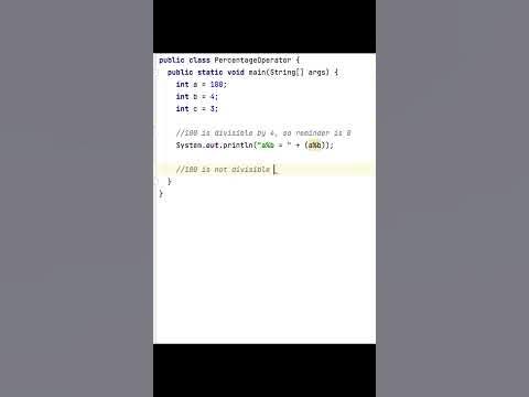 Modulus operator returns reminder in java - YouTube