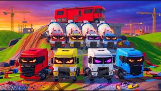 TRANSPORTING COLOR CEMENT MIXER TRUCKS, POLICE CARS &amp; EMERGENCY VEHICLES! Farming Simulator 22 MOD