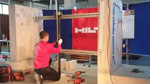 Install elevator guide rails on Hilti MIQ beam