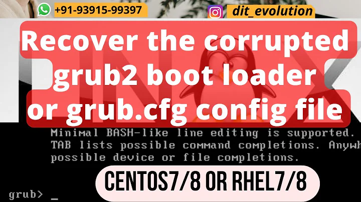Recover corrupted grub2 bootloader|grub.cfg file | how to fix grub boot loader| Centos8/7|RHEL8/7