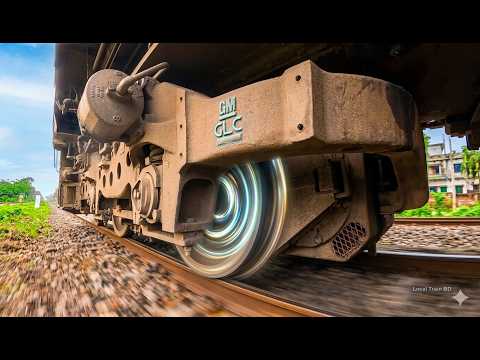 Locomotive Bogie Pure Sound: Flange Friction, Traction Motors & Line Change #asmr #railway