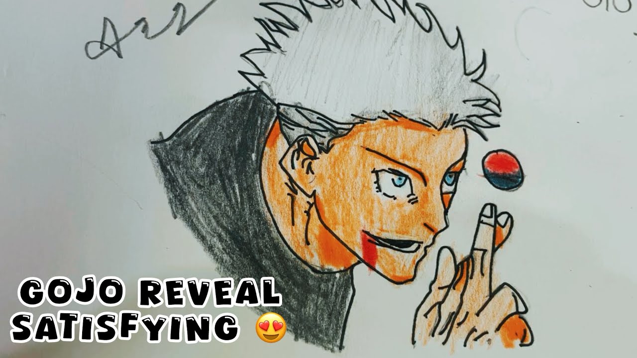 Gojo Satoru Scratch Art | Most Satisfying Anime Reveal | Aadib art 