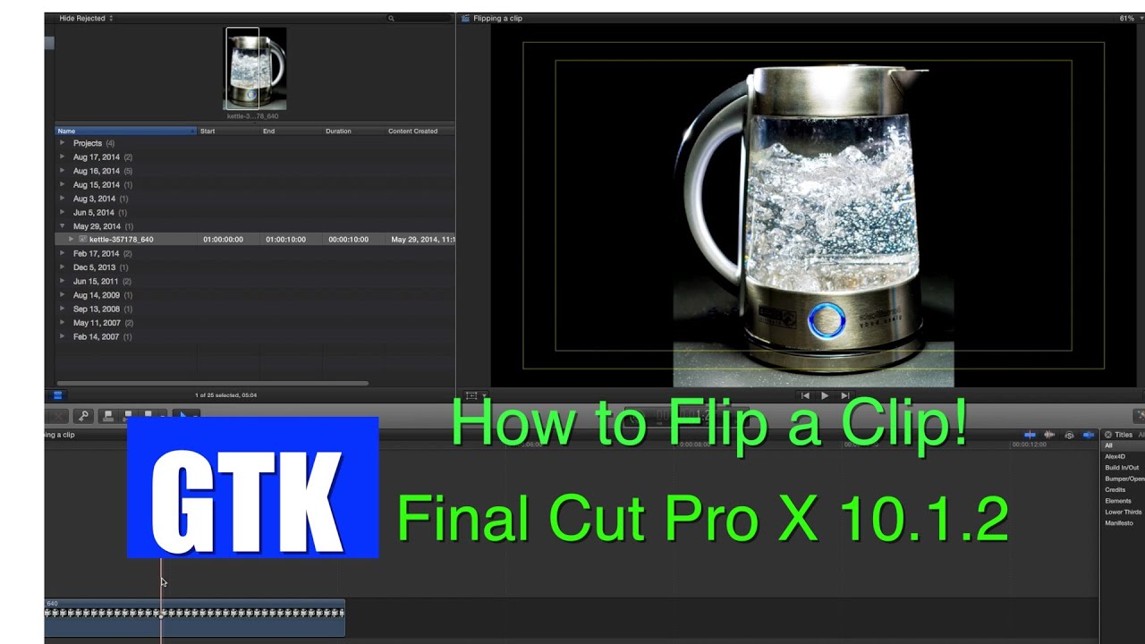 Flipping A Clip In Final Cut Pro X 10.1.2