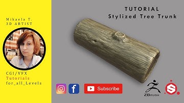 ZBrush - Stylized Tree Trunk (Speed Sculpt & Texturing)