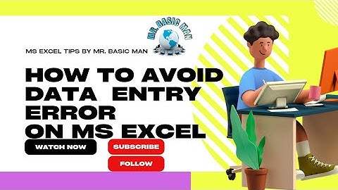 How to avoid Data entry error on Ms Excel |excel tutorial