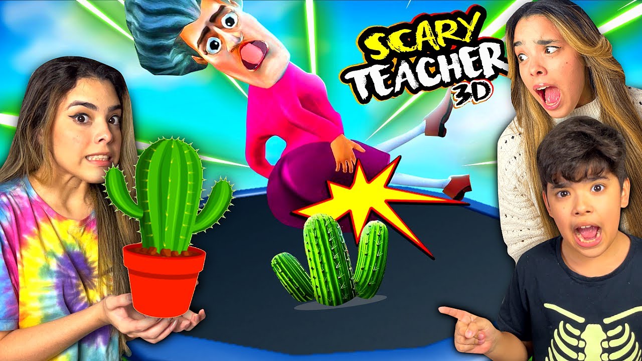 TROLLANDO A PROFESSORA CORTANDO O VESTIDO no Scary Teacher 