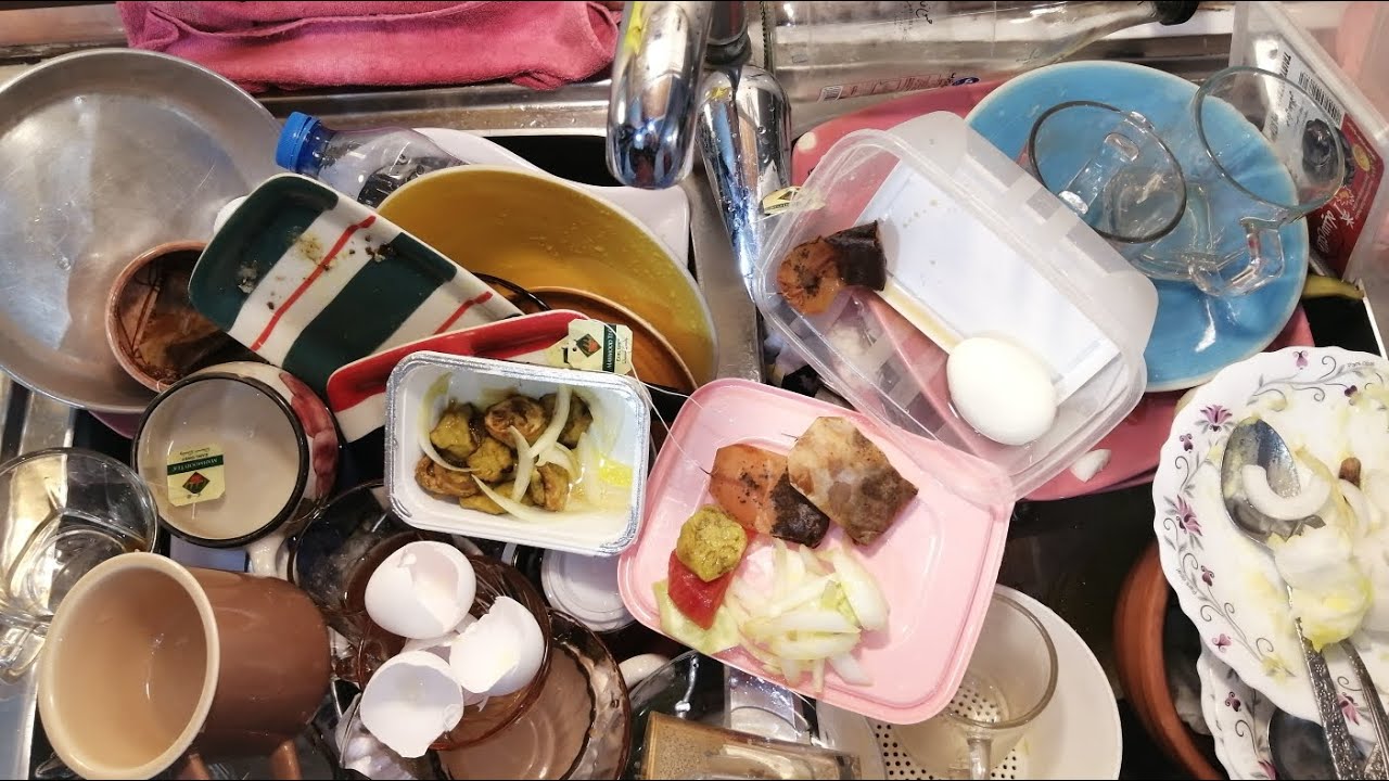 Washing dishes by hand | stress relief |ASMR 