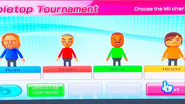 Wii sports cpu Miis Tabletop Tournament Ryan,Takashi,Marco,Hiromi•WII PARTY U
