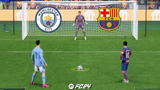 FC 24 | Messi Vs Ronaldo | Barcelona Vs Man City | UCL Penalty Shootout | PS5