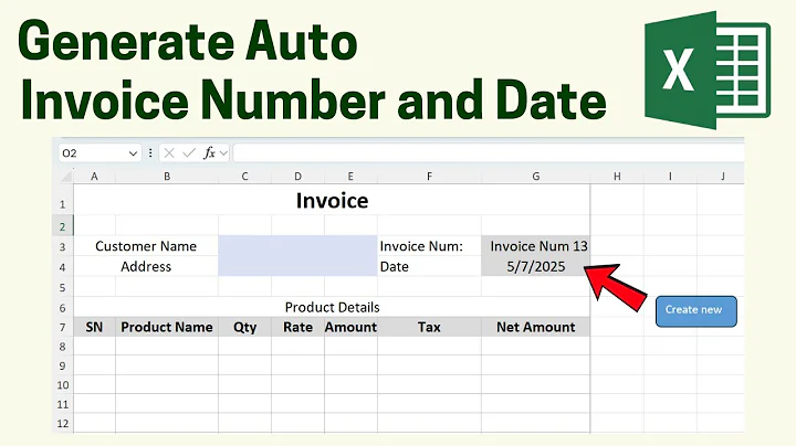 How to Generate Auto Invoice Number and Date in Excel